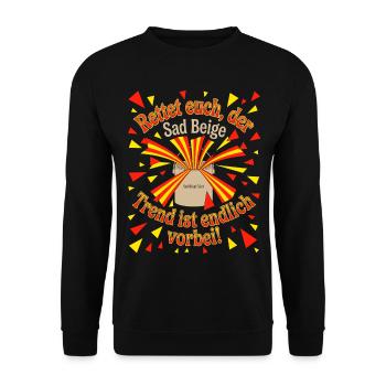 Anti Sad Beige Trend - Unisex Pullover - Schwarz - Vorne - Alina (178cm) & Michal (187cm)