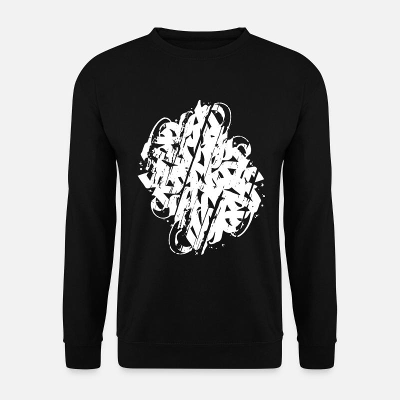 SCHMUTZIGE ABSTRAKTE KALLIGRAPHIEFORM - Unisex Pullover - Schwarz