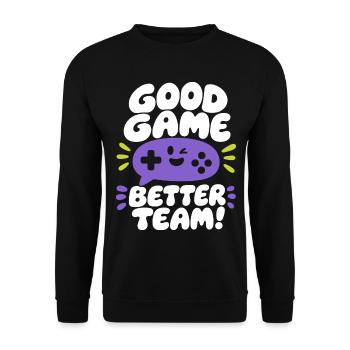 Bon jeu Meilleure équipe - Sweat-shirt Unisexe - noir - Devant - Alina (178cm) & Michal (187cm)