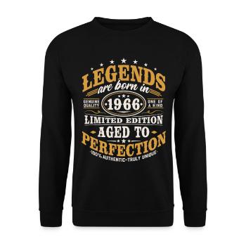 1966 Vintage Vintage Birthday Gift Retro - Unisex Sweatshirt - black - Front - Alina (178cm) & Michal (187cm)