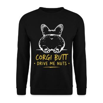 Corgi Butt Drive Me Nuts - Unisex Sweatshirt - black - Front - Alina (178cm) & Michal (187cm)