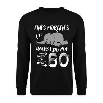 30 Jahre Elefant wacht auf ZZZ Schlafen Geburtstag - Unisex Pullover - Schwarz - Vorne - Alina (178cm) & Michal (187cm)