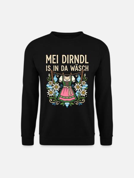 Mei Dirndl is in da Wäsch Ersatz Dirndl Tee Damen - Unisex Pullover - Schwarz