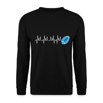 battement coeur rugby club supporter Montpellier - Sweat-shirt Unisexe - noir - Devant - Alina (178cm) & Michal (187cm)