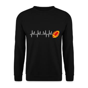 heartbeat rugby club supporter Perpignan - Unisex Sweatshirt - black - Front - Alina (178cm) & Michal (187cm)