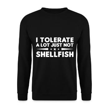 Ich toleriere vieles, nur keine Schalentiere - Unisex Pullover - Schwarz - Vorne - Alina (178cm) & Michal (187cm)