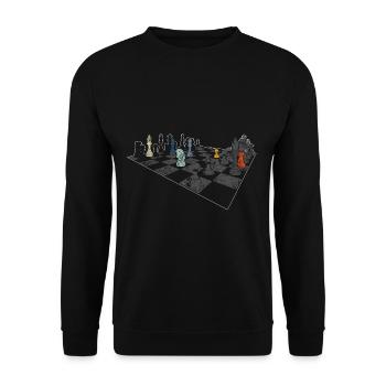 Échecs - Sweat-shirt Unisexe - noir - Devant - Alina (178cm) & Michal (187cm)