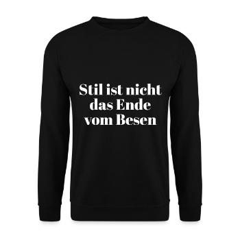 Style is not the end of the broom - Unisex Sweatshirt - black - Front - Alina (178cm) & Michal (187cm)