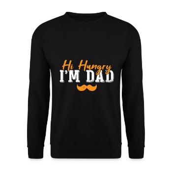 Hallo Hungrig, ich bin Papa - Unisex Pullover - Schwarz - Vorne - Alina (178cm) & Michal (187cm)