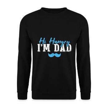 Hallo Hungrig, ich bin Papa - Unisex Pullover - Schwarz - Vorne - Alina (178cm) & Michal (187cm)