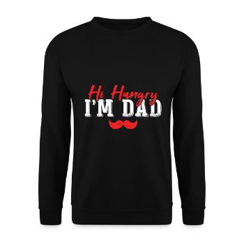 Hallo Hungrig, ich bin Papa - Unisex Pullover - Schwarz - Vorne - Alina (178cm) & Michal (187cm)