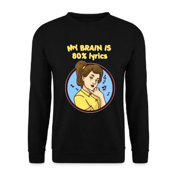 Musik Liebhaber Nerd Ohrwurm Leben Geschenkidee - Unisex Pullover - Schwarz - Vorne - Alina (178cm) & Michal (187cm)