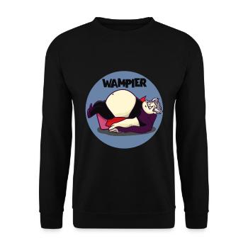 Wampier Vampir fett dick Wortwitz Geschenkidee - Unisex Pullover - Schwarz - Vorne - Alina (178cm) & Michal (187cm)