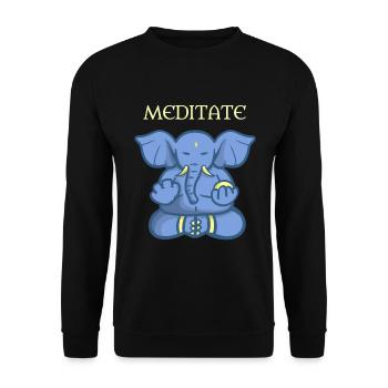 Cadeau de l'Inde de méditation éléphant - Sweat-shirt Unisexe - noir - Devant - Alina (178cm) & Michal (187cm)