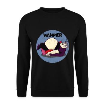 Wampier Vampir fett dick Wortwitz Geschenkidee - Unisex Pullover - Schwarz - Vorne - Alina (178cm) & Michal (187cm)
