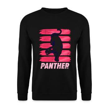 Cadeau Panther Big Cat Safari Noir Blanc - Sweat-shirt Unisexe - noir - Devant - Alina (178cm) & Michal (187cm)