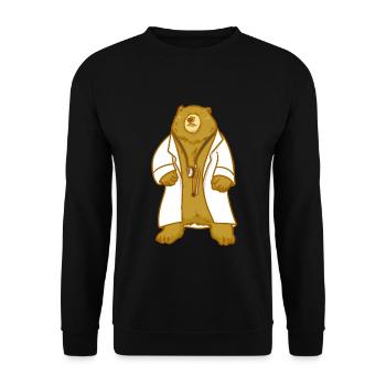 Doktor Bär Arzt Teddybär Geschenk - Unisex Pullover - Schwarz - Vorne - Alina (178cm) & Michal (187cm)