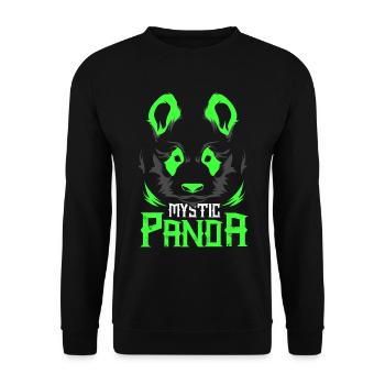 Panda Neon Disco Party Bambus China Geschenk Tier - Unisex Pullover - Schwarz - Vorne - Alina (178cm) & Michal (187cm)