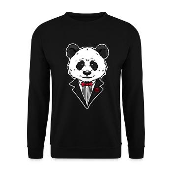 Panda mafia bear animal gift - Unisex Sweatshirt - black - Front - Alina (178cm) & Michal (187cm)