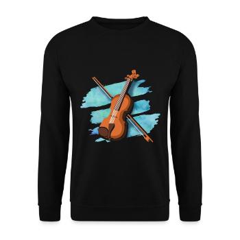 Instrument de musique violon violoniste cadeau - Sweat-shirt Unisexe - noir - Devant - Alina (178cm) & Michal (187cm)