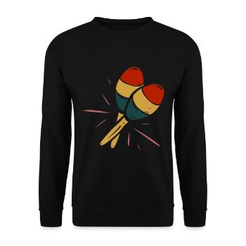 Rattle Maracas Musician Gift - Unisex Sweatshirt - black - Front - Alina (178cm) & Michal (187cm)