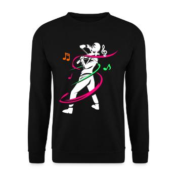 Cadeau violon violon violon - Sweat-shirt Unisexe - noir - Devant - Alina (178cm) & Michal (187cm)