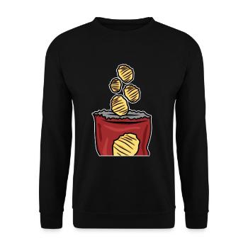 Crisps Bristish Chips Snack Gift - Unisex Sweatshirt - black - Front - Alina (178cm) & Michal (187cm)