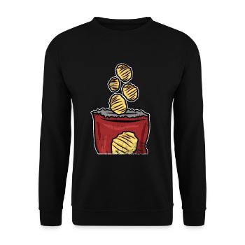 Crisps Bristish Chips Gift - Unisex Sweatshirt - black - Front - Alina (178cm) & Michal (187cm)