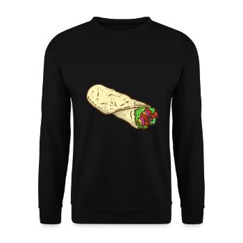 Döner Kebab Lammfleisch Lahmacun Geschenk - Unisex Pullover - Schwarz - Vorne - Alina (178cm) & Michal (187cm)