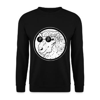 Schaf Vieh Sonnenbrille Ziege Geschenk - Unisex Pullover - Schwarz - Vorne - Alina (178cm) & Michal (187cm)