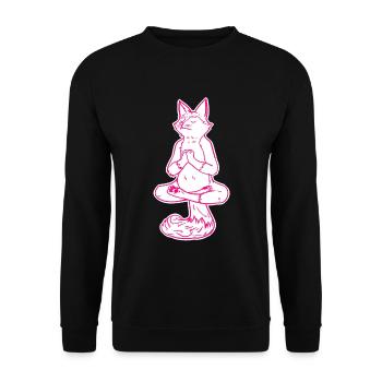 Renard en méditation - Sweat-shirt Unisexe - noir - Devant - Alina (178cm) & Michal (187cm)