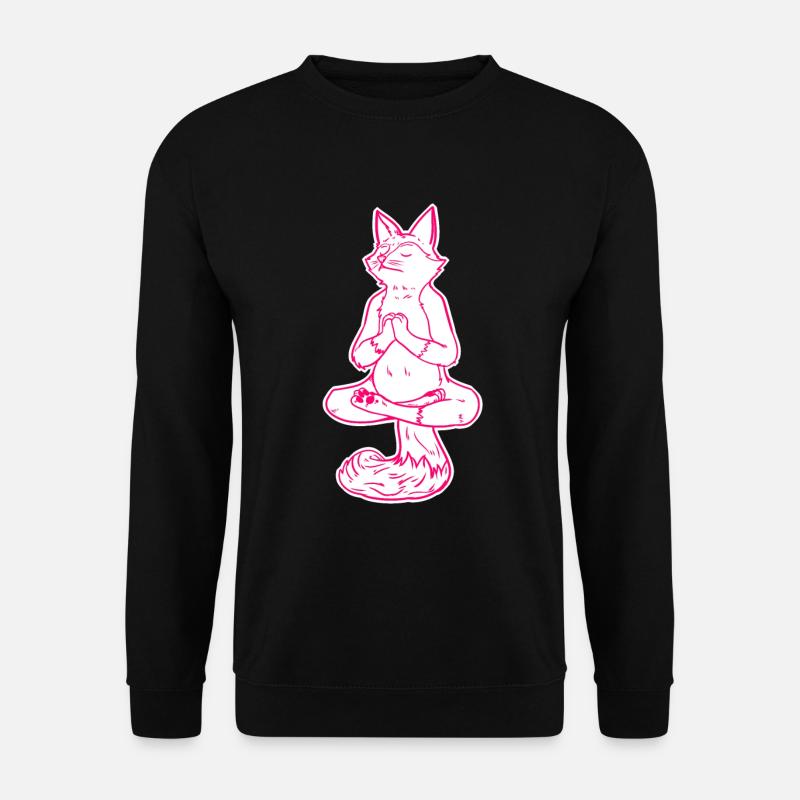Meditating fox - Unisex Sweatshirt - black