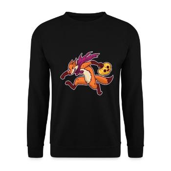 Halloween Fuchs - Unisex Pullover - Schwarz - Vorne - Alina (178cm) & Michal (187cm)