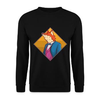 Suit up! Fox - Unisex Sweatshirt - black - Front - Alina (178cm) & Michal (187cm)