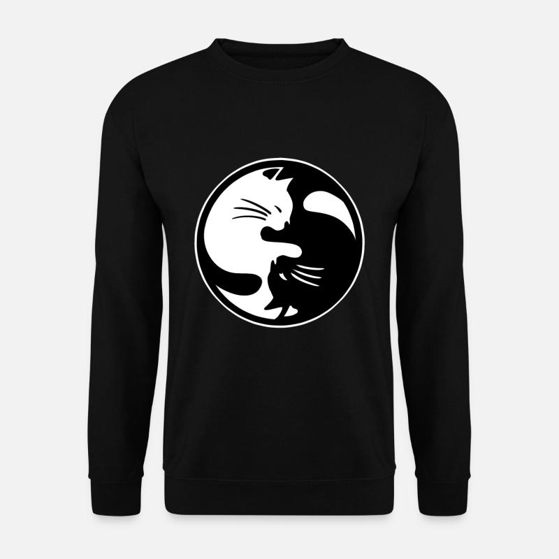 Ying Yang Katze - Unisex Pullover - Schwarz
