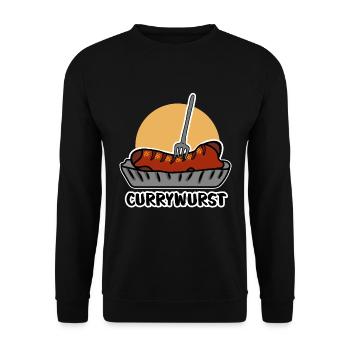 Currywurst - Unisex Sweatshirt - black - Front - Alina (178cm) & Michal (187cm)