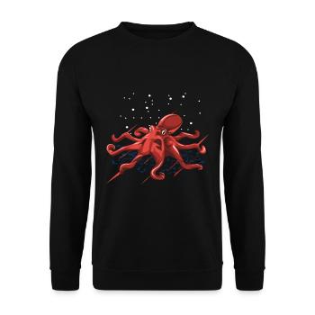 Octopus marine creature marine gift - Unisex Sweatshirt - black - Front - Alina (178cm) & Michal (187cm)