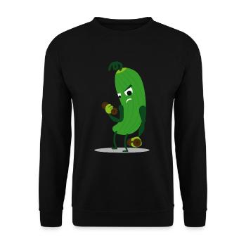 Gurke Vegan Muskeln Gym Kraftsport Lauch - Unisex Pullover - Schwarz - Vorne - Alina (178cm) & Michal (187cm)