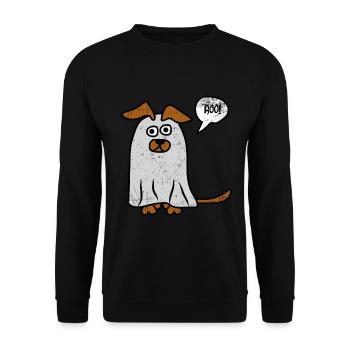 Ghost Scary Dog Holiday Halloween Gift - Unisex Sweatshirt - black - Front - Alina (178cm) & Michal (187cm)
