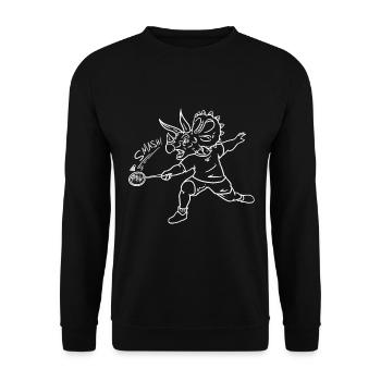 Triceratops badminton - Unisex Sweatshirt - black - Front - Alina (178cm) & Michal (187cm)