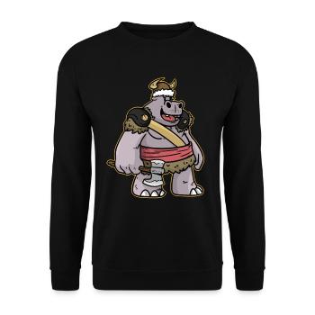 Guerrier hippo - Sweat-shirt Unisexe - noir - Devant - Alina (178cm) & Michal (187cm)