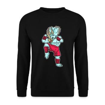 Triceratops kickboxing - Unisex Sweatshirt - black - Front - Alina (178cm) & Michal (187cm)