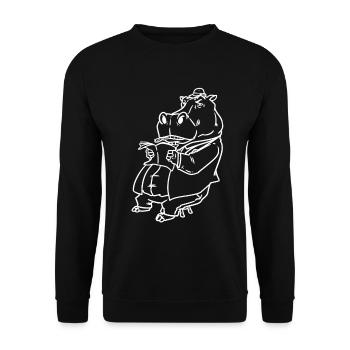 Chauve-souris d'hippopotame - Sweat-shirt Unisexe - noir - Devant - Alina (178cm) & Michal (187cm)
