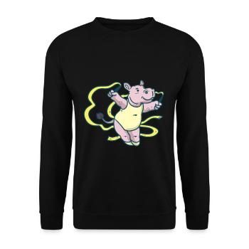 Hippopotamus Turner - Unisex Sweatshirt - black - Front - Alina (178cm) & Michal (187cm)