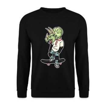 Patineur Triceratops - Sweat-shirt Unisexe - noir - Devant - Alina (178cm) & Michal (187cm)