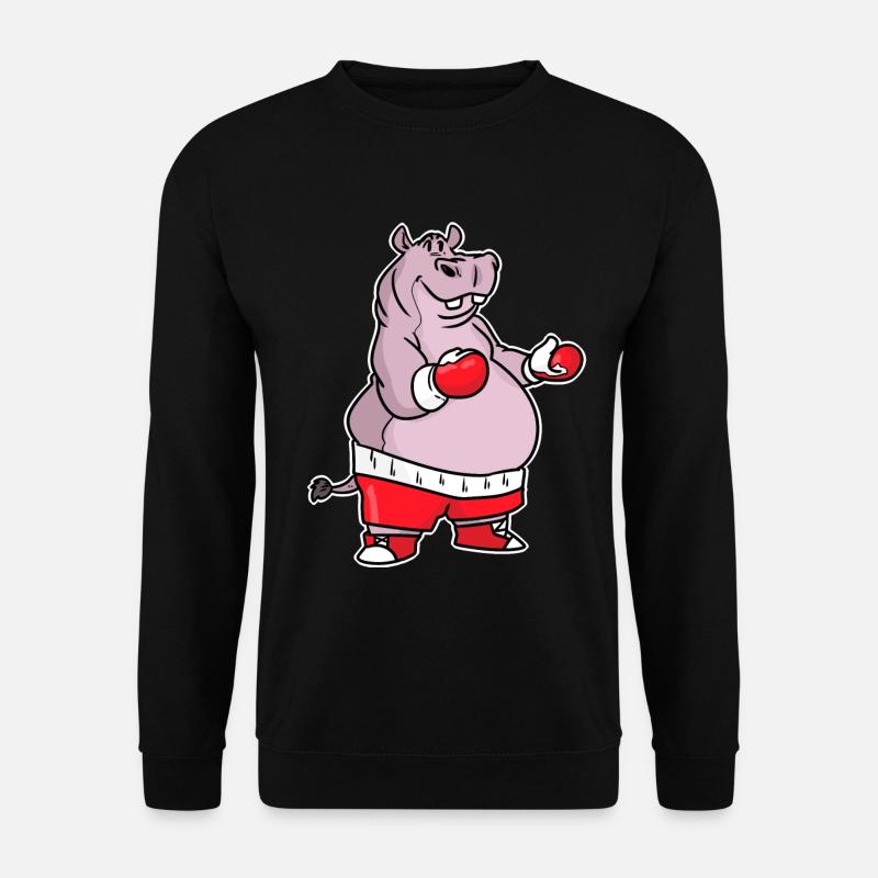 Hippopotamus boxing - Unisex Sweatshirt - black