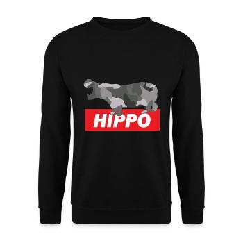 Nilpferd - Unisex Pullover - Schwarz - Vorne - Alina (178cm) & Michal (187cm)