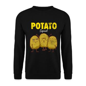 Kartoffel Squad Pommes frittes vegan Geschenk - Unisex Pullover - Schwarz - Vorne - Alina (178cm) & Michal (187cm)