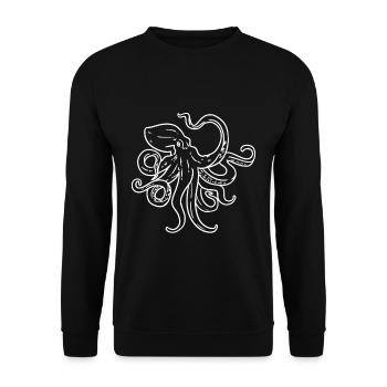 Tintenfisch - Unisex Pullover - Schwarz - Vorne - Alina (178cm) & Michal (187cm)