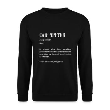 Carpenter Build Construction Worker Gift - Unisex Sweatshirt - black - Front - Alina (178cm) & Michal (187cm)